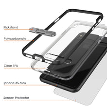 Load image into Gallery viewer, iPhone XS Max Case, PUNKcase [LUCID 3.0 Series] [Slim Fit] Armor Cover w/ Integrated Screen Protector [Black]
